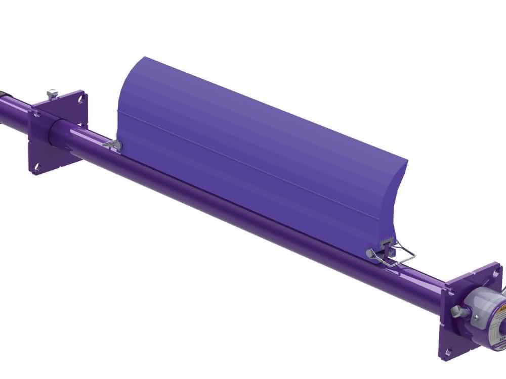 Head scraper with torsion spring: Fits into any conveyor system
