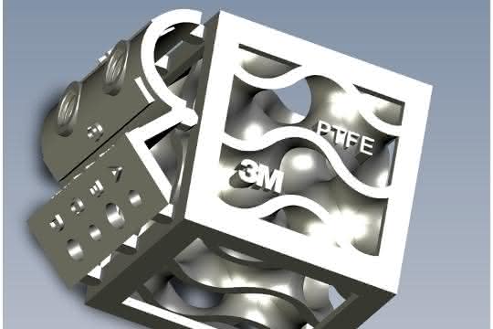 Vollfluorierte Polymere wie Polytetrafluorethylen (PTFE) lassen sich für die additive Fertigung verwenden Polytetrafluorethylen