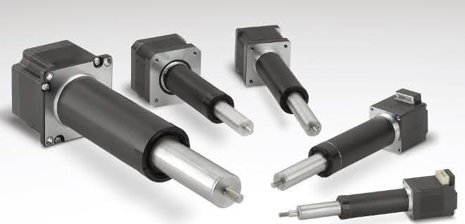 Stepper motor linear actuators: Hybrid with built-in anti-rotation guide