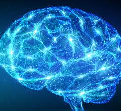 Abstrakte Darstellung neuronaler Vernetzung im Gehirn