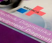Medica 2019 / Compamed 2019: Trendthemen einer modernen Labormedizin Messeboden mit Medica-Messelogo und Hinweis auf den Bereich Labortechnik/Diagnostika.