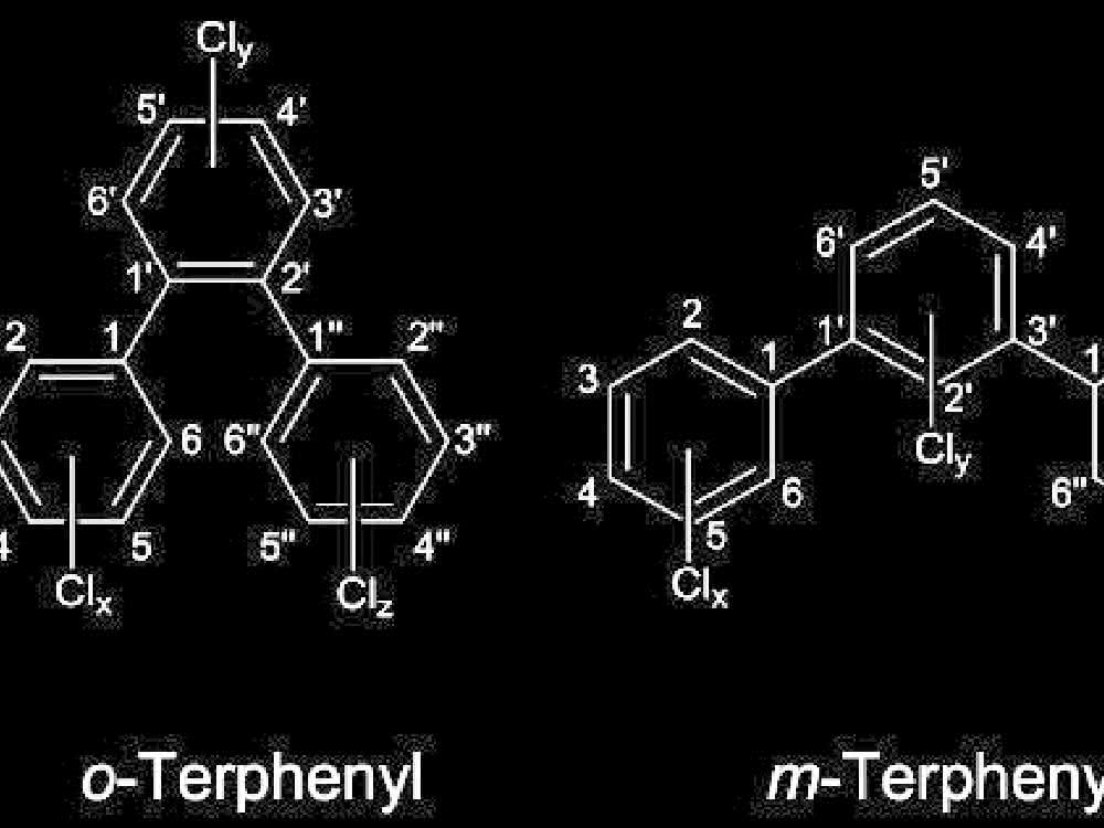 Bild 1: Grundstrukturen der polychlorierten Terphenyle.