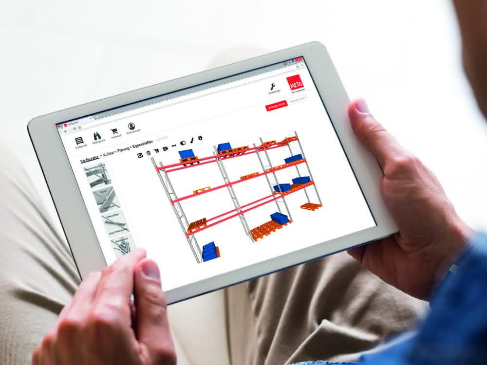 Lager- & Kommissioniertechnik: Regalhersteller META relauncht Online-Tool