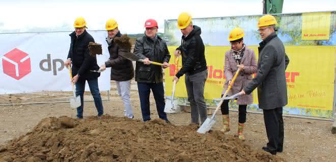 Baubeginn: Spatenstich für grünes DPD Depot bei Memmingen Baubeginn: Spatenstich für grünes DPD Depot bei Memmingen