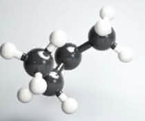 Zeitliche Entwicklung der molekularen Chiralität während der Photodissoziation von (R)-​2-Iodbutan. Film dazu s.u.