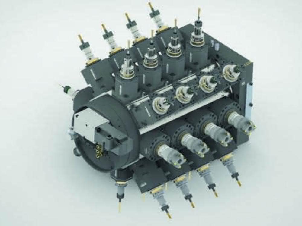 Spindle row turret