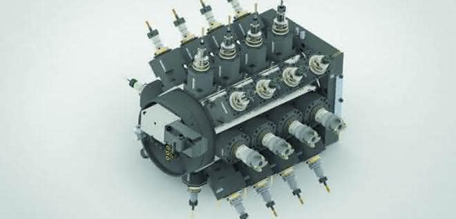 Spindle row turret