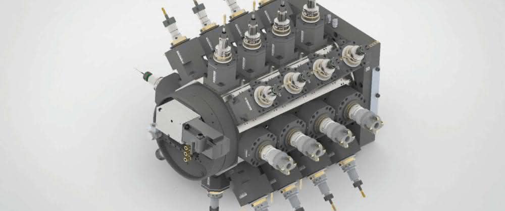 Spindle row turret