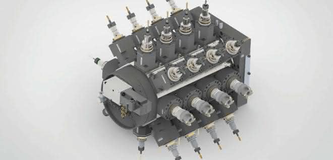 Spindle row turret