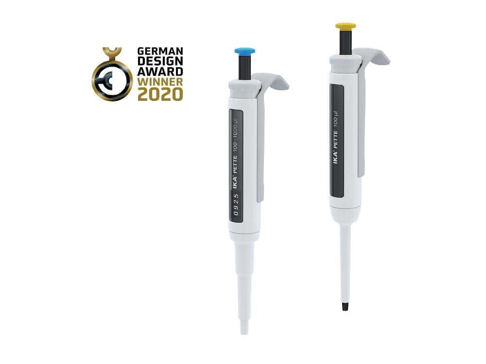 IKA-Pipetten und Logo des German Design Award