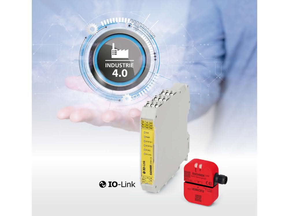 Der Sicherheitsschalter CES-C07 und das Sicherheitsmodul ESM-CB kommunizieren auf I4.0-Niveau Schalter und Modul