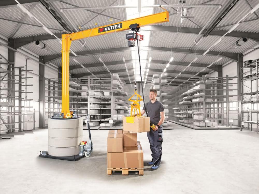 Vetter Krantechnik setzt auf neues Konzept: Mobiler Schwenkkran in modularer Bauweise