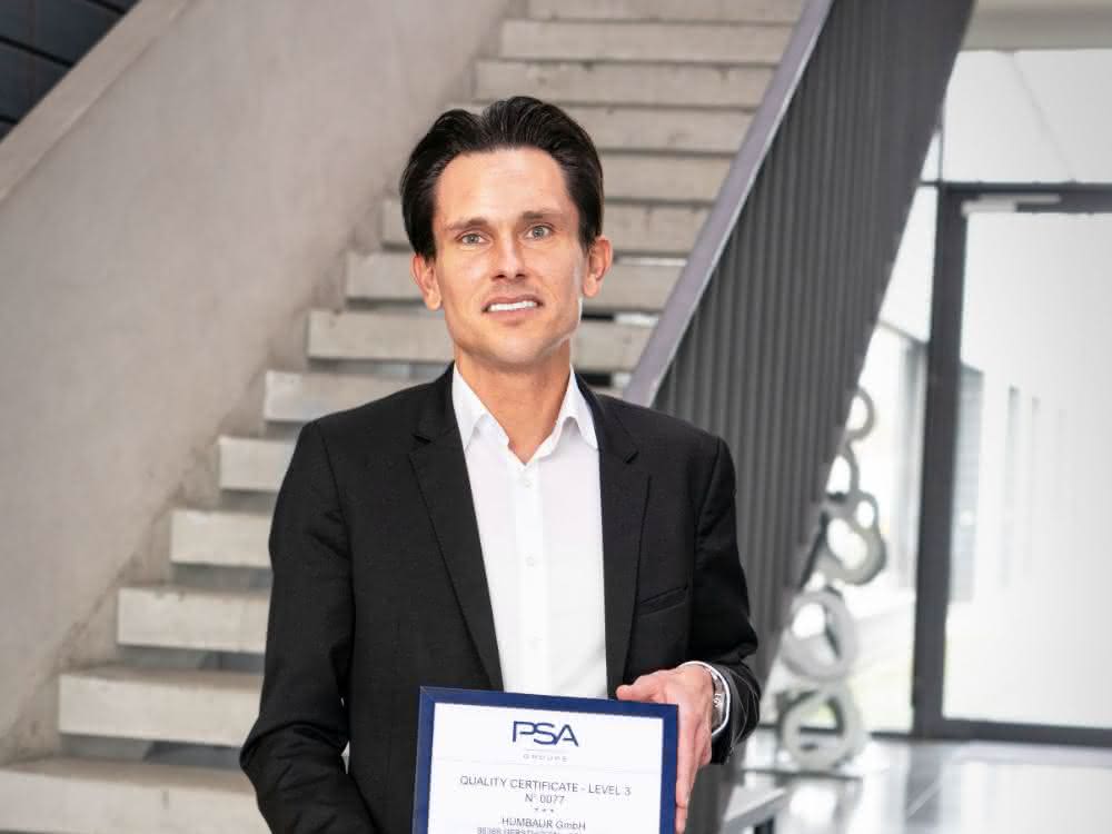Certificate for Humbaur: Humbaur is a certified conversion partner of the PSA Group