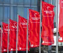 Banner vor der Hannover Messe Banner Hannover Messe