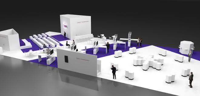 Labor 4.0: Das digitale Labor zum Anfassen Modell des Sonderschau-Areals zur digitalen Transformation
