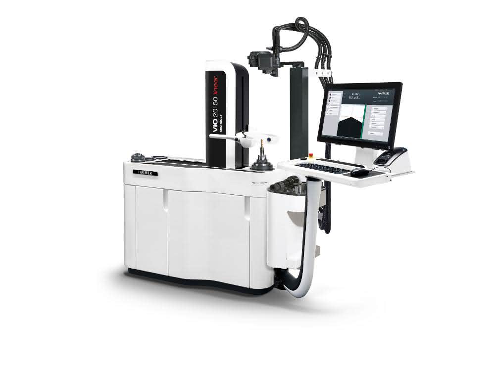 The combined presetting and shrinking device Haimer Microset VIO linear toolshrink is Industry 4.0-capable Haimer Microset VIO linear toolshrink