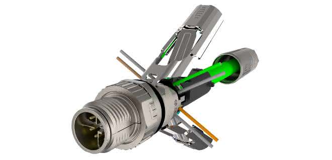 M12 cable connector: Plug connected correctly M12 cable connector: Plug connected correctly