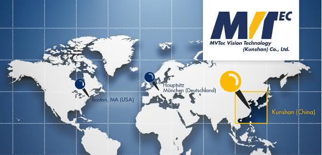 MVTec eröffnet neue Niederlassung in China MVTec-Niederlassung Karte