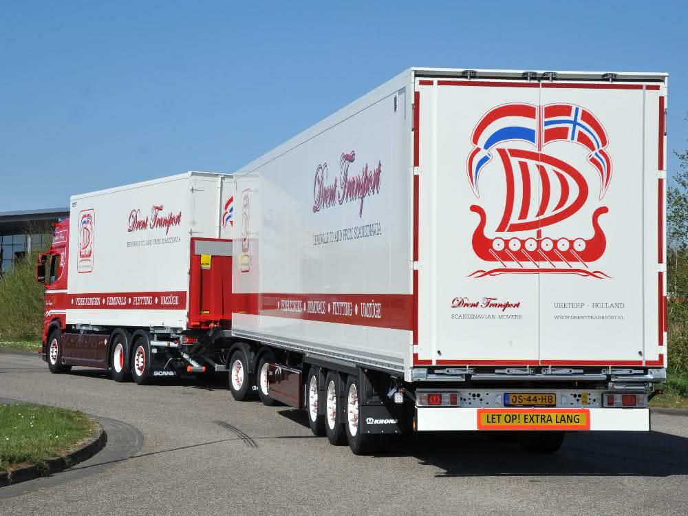 Drent transportiert mit Lang-Lkw von Krone Drent transportiert mit Lang-Lkw von Krone