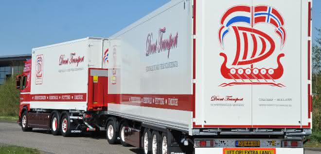 Drent transports with long trucks from Krone