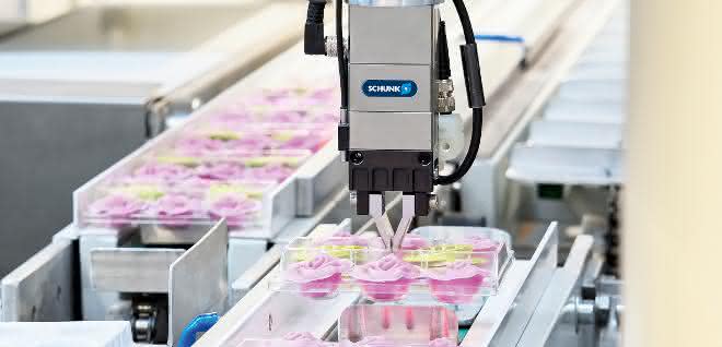 Grippers in the food industry: Metered gripping force for blister handling