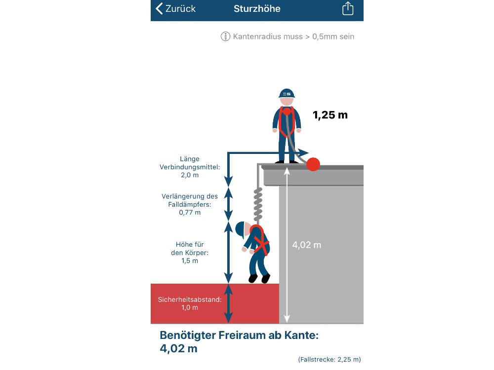 Camber height app Screenshot of camber height app