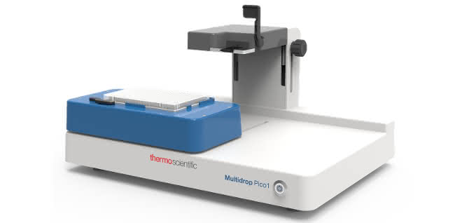 Der Digitaldispenser Thermo Scientific Multidrop Pico 1 soll im Laufe des Jahres 2020 auf den Markt kommen. Thermo Scientific Multidrop Pico 1