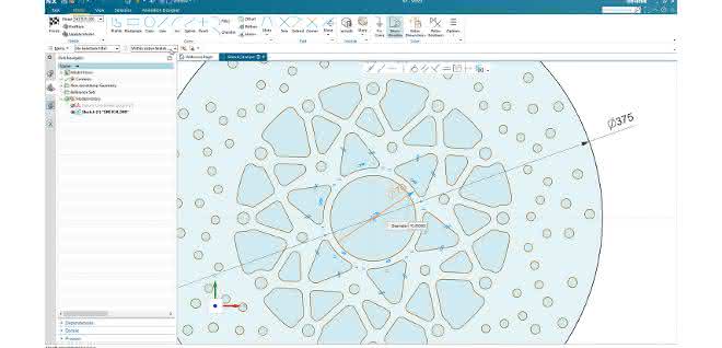 NX software from Siemens: Sketching in CAD with AI