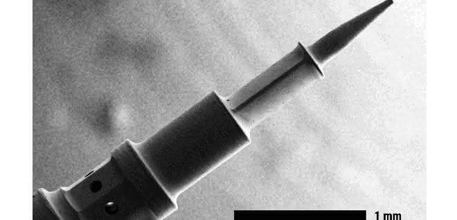 Laser turned part made of carbide with holes
