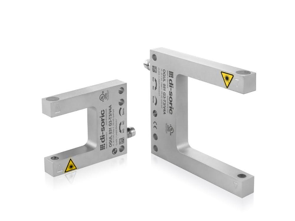 Stainless steel version: Laser fork light barriers with IO-Link