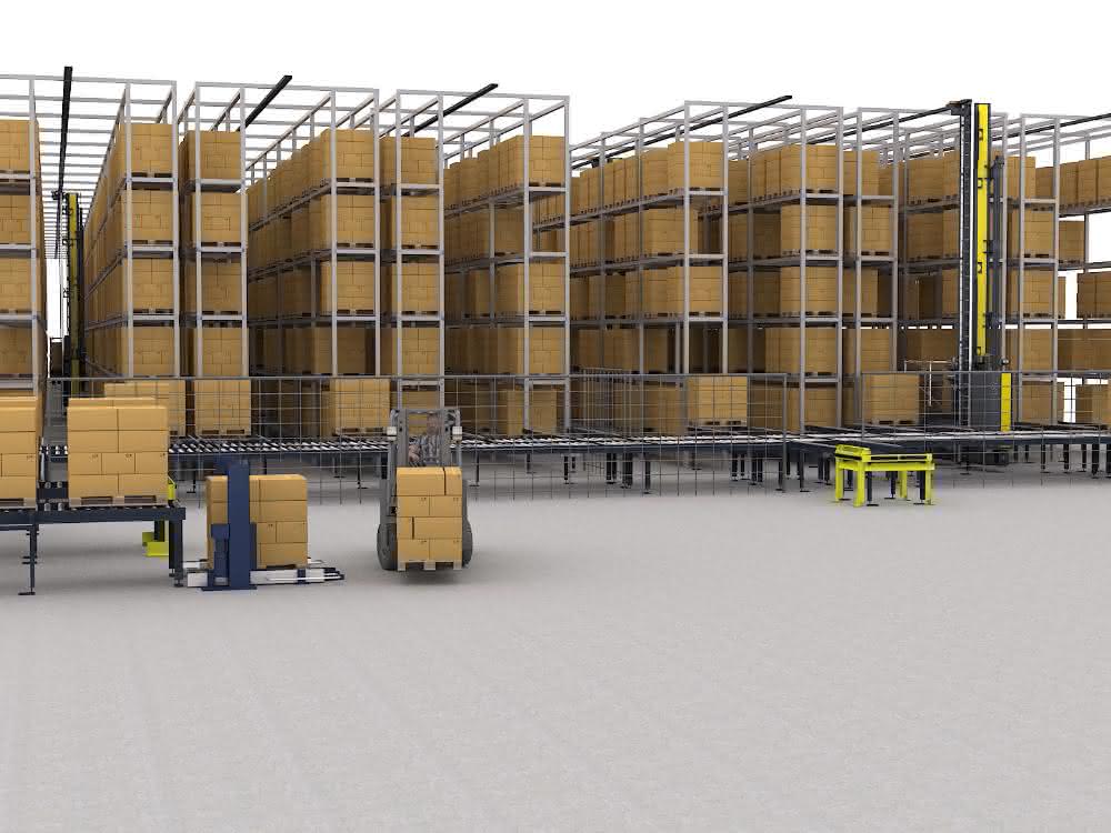 Retrofit pallet racking automation with SSI Exyz C