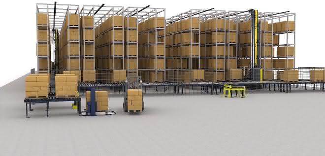 Retrofit pallet racking automation with SSI Exyz C
