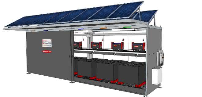 Outdoor charging station with photo voltaic