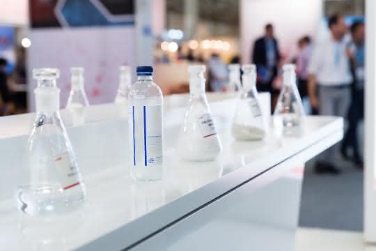 Erlenmeyerkolben/Laborglasflaschen (Impression von der Chemspec 2019)