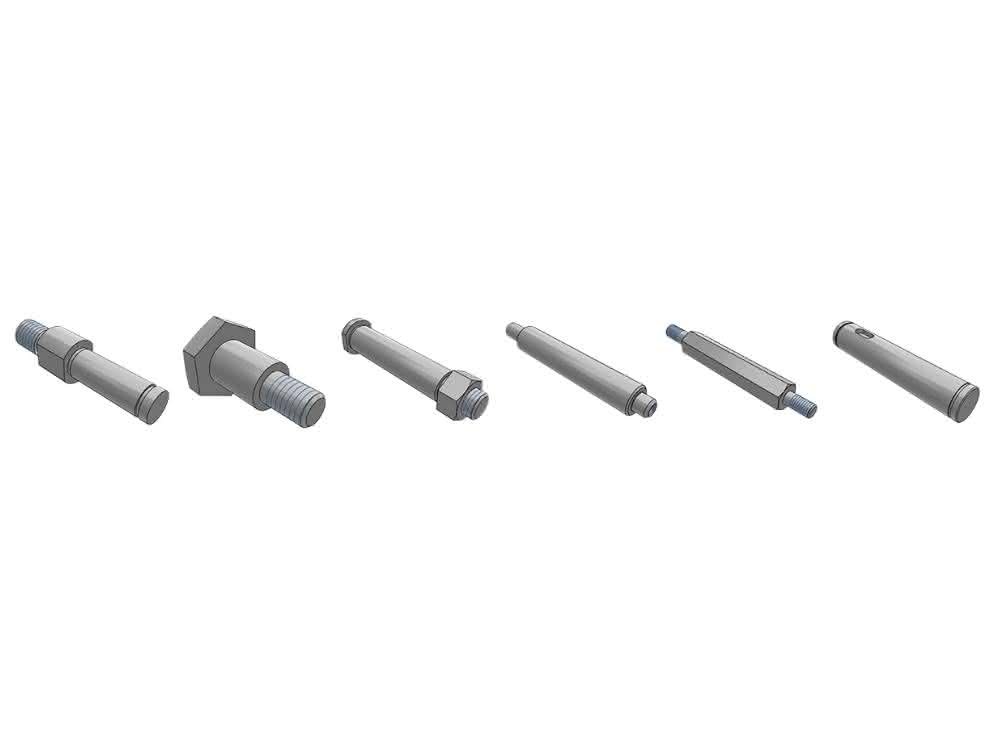 Hinge pins, screws with shoulder, axle pins, linear shafts, spacers and rotary shafts MTO products from Misumi