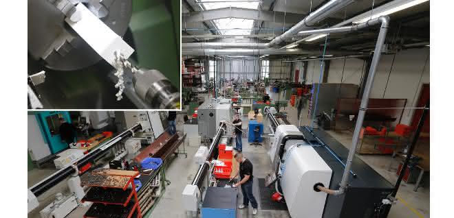 Blick in die Produktionshalle Produktionshalle
