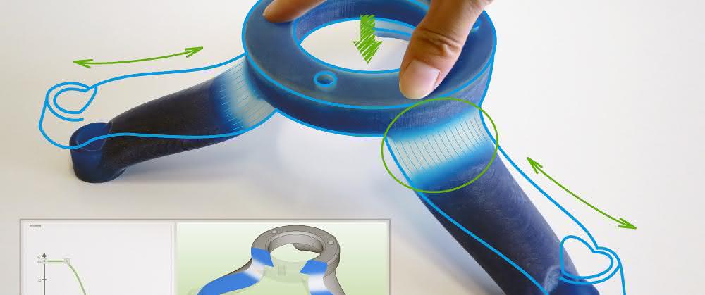 Der Standfuß aus dem Multimaterial-3D-Drucker dämpft angeschraubte Bauteile Standfuß aus Multimaterial-3D-Drucker
