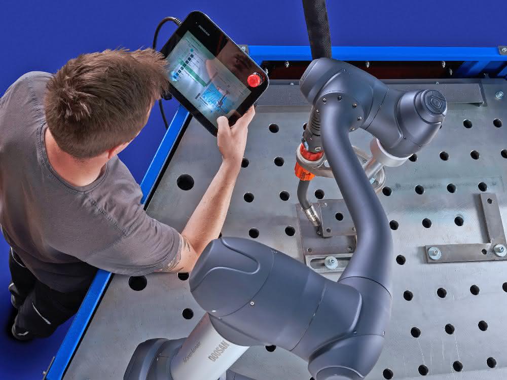 Human operates cobot