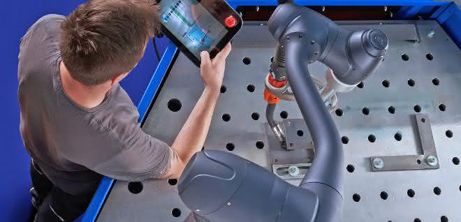 Human operates cobot