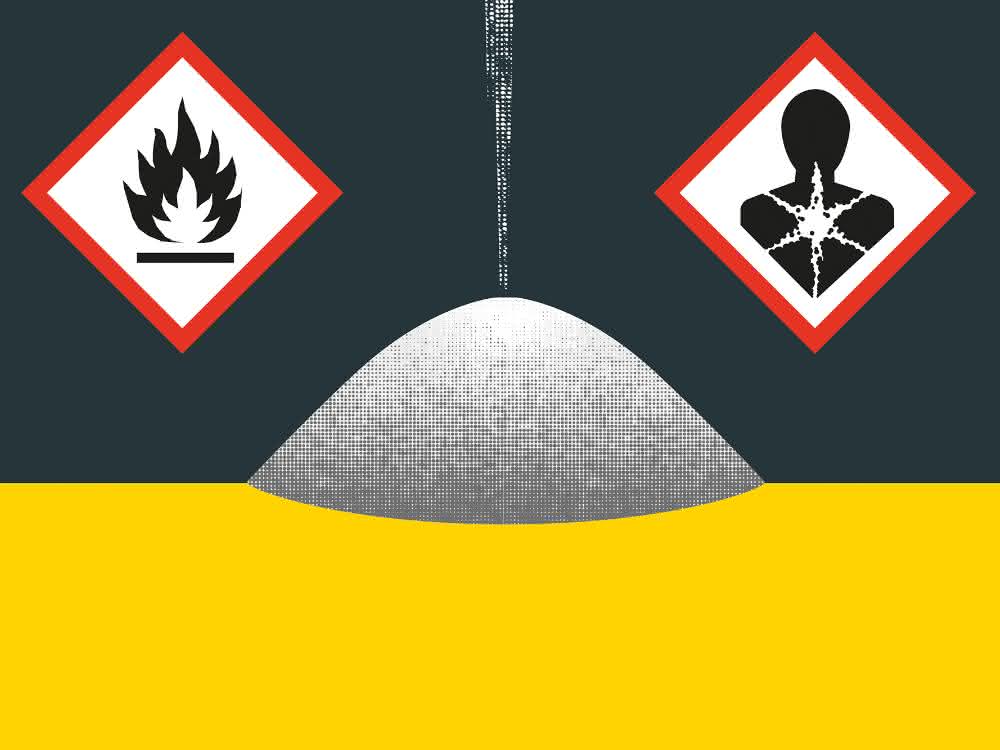 Warning signs for hazardous substances
