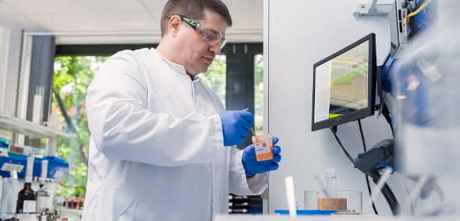 Im Labor: Labor-Mitarbeiter bei der Arbeit