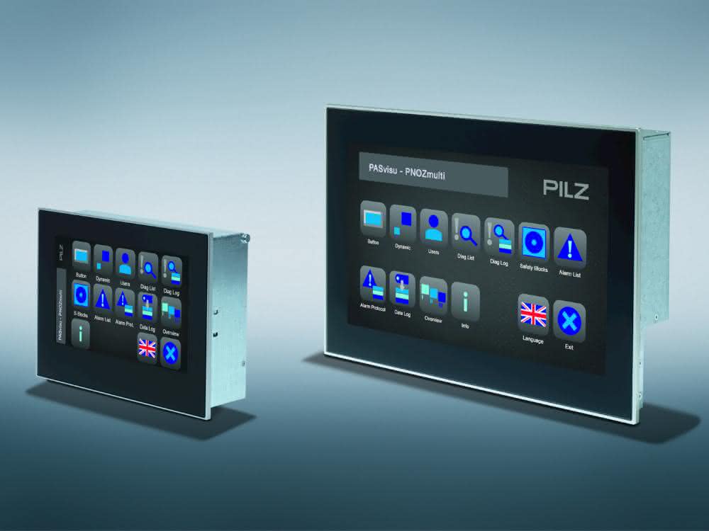 Scratch and impact-resistant glass touchscreens PMIviso v807 and v812 from Pilz Scratch and impact-resistant glass touchscreens PMIviso v807 and v812 from Pilz