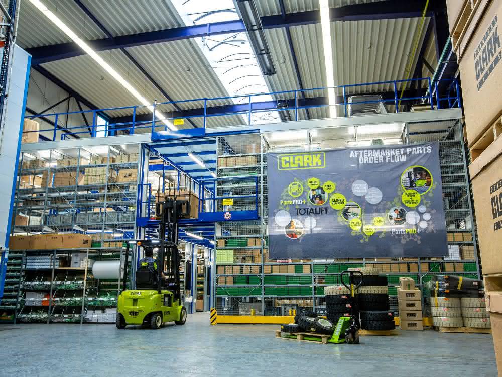 Spare parts stored on three levels