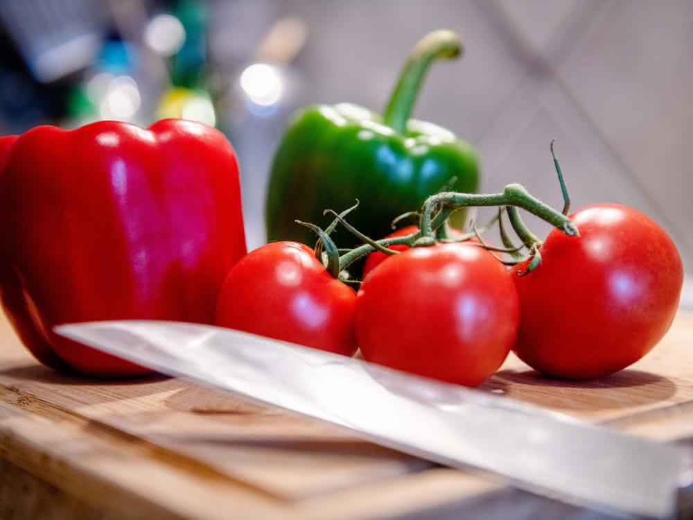 Paprika und Tomaten