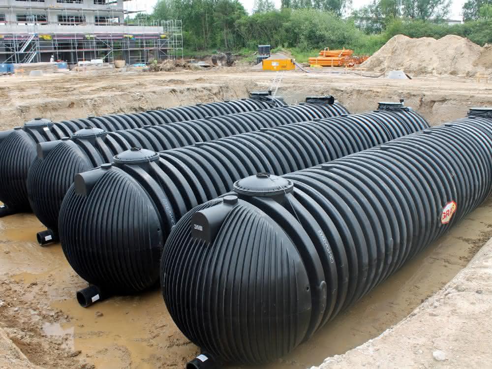 194.400 Liter Löschwasser: Tanks unter der Bodenplatte
