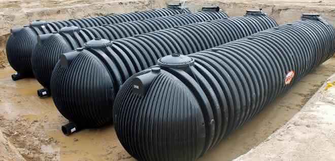 194.400 Liter Löschwasser: Tanks unter der Bodenplatte
