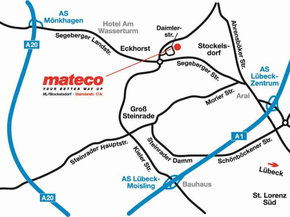 mateco Arbeitsbühnenvermietung jetzt auch in Lübeck