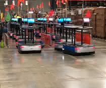 AGVs in the warehouse