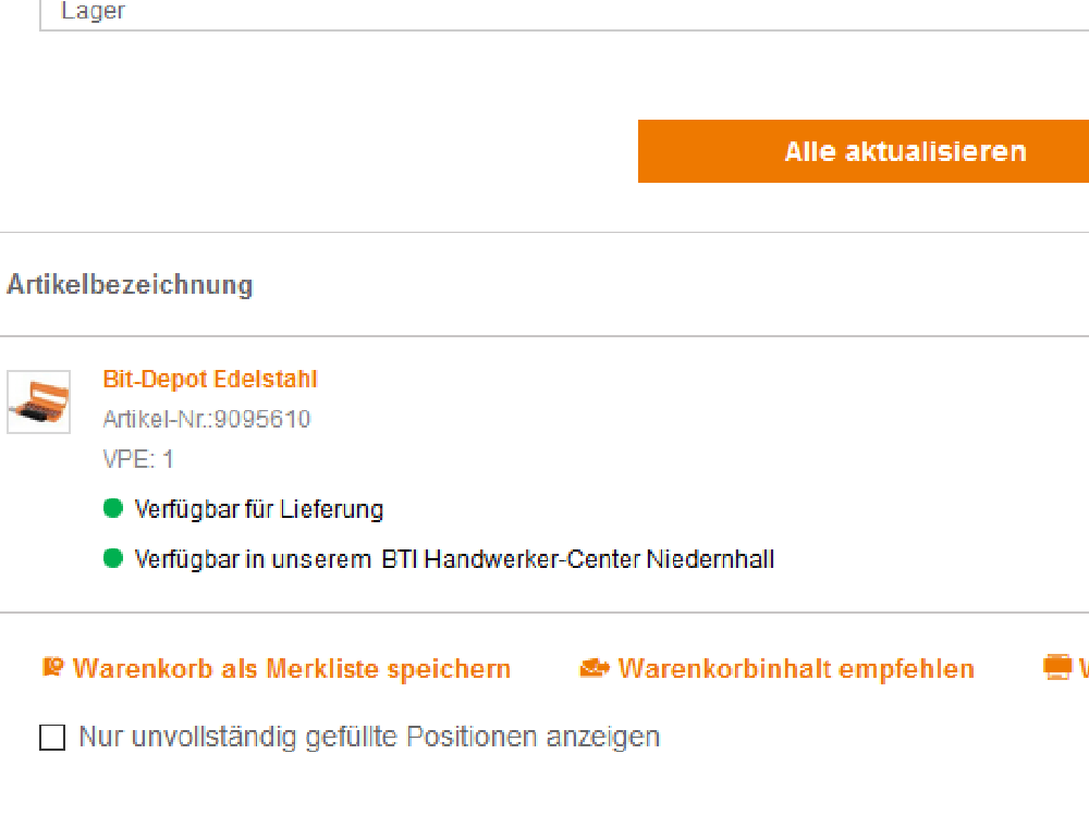 Neue Click & Collect Funktion: BTI entwickelt Online-Shop weiter