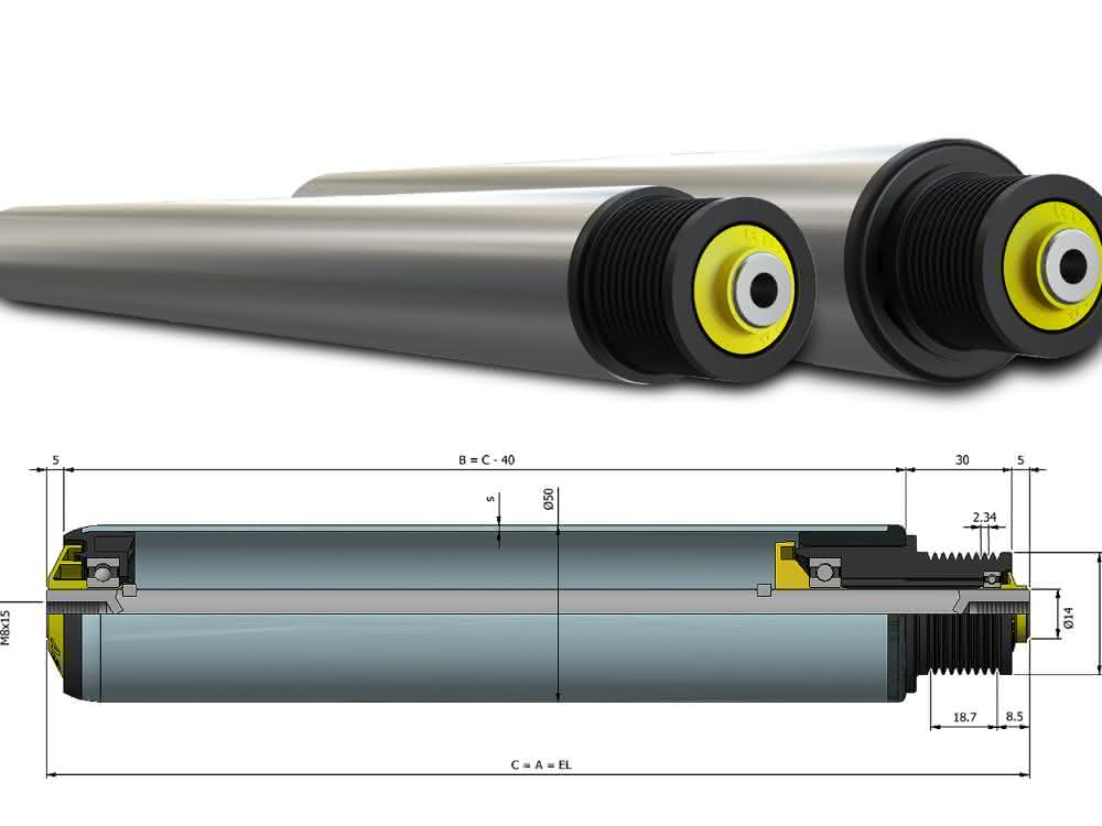 Rulmeca introduces 40 mm conveyor rollers for Poly-V head